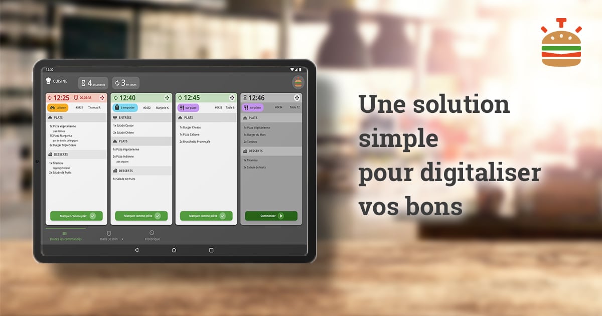 TicknCook : commandes en ligne en kitchen display