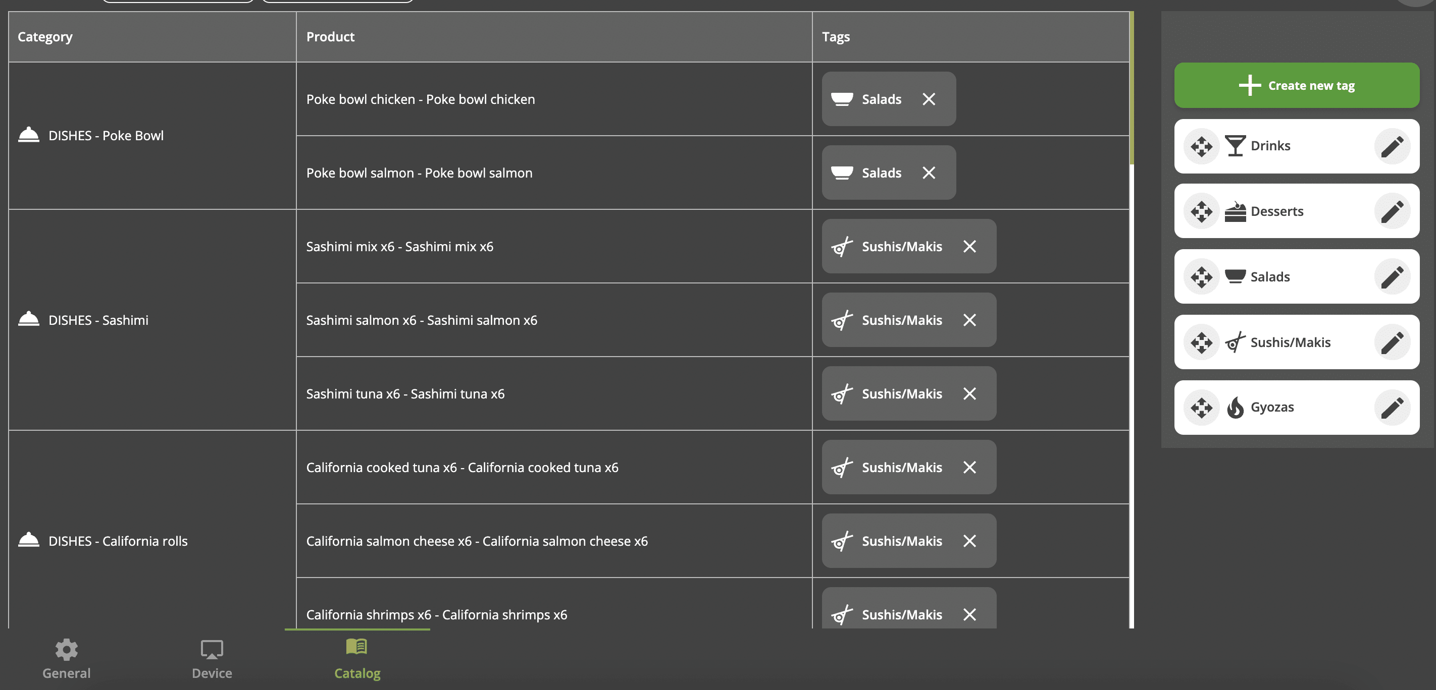 tickncook configuration tags filtres